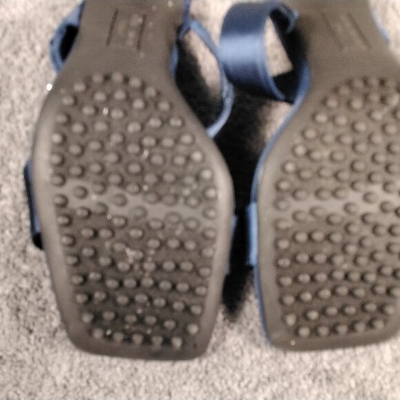 Anne Klein iFlex Josie Heeled Sandals Womens 5.5 M Navy Blue Satin Rhinestone - Picture 11 of 13